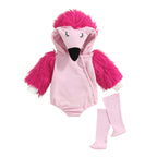 Lioraitiin 0-24M Newborn Baby Girl Flamingo Costume Fuzzy Long Sleeve