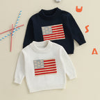 Lioraitiin Kids Baby Girls Boys 4th of July Sweater US Flag Pattern
