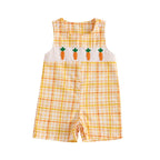Lioraitiin Newborn Baby Girls Easter Romper Bunny Carrot Embroidery