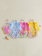 Baby Girl Easter Outfit, Long Sleeve Letters Romper with Eggs Print