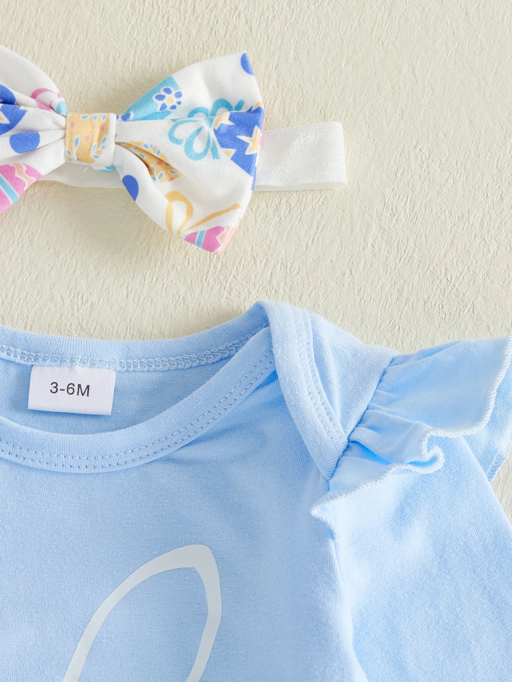 Baby Girl Easter Outfit, Long Sleeve Letters Romper with Eggs Print