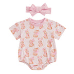 Lioraitiin 0-18M Baby Girl Easter Outfit Short Sleeve Crew Neck