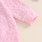 Lioraitiin Toddler Girl Outfit Daisy Embroidery Long Sleeve