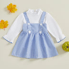 Lioraitiin 1-6Y Kids Girls 2 Piece Outfit, Long Sleeve T-shirt with