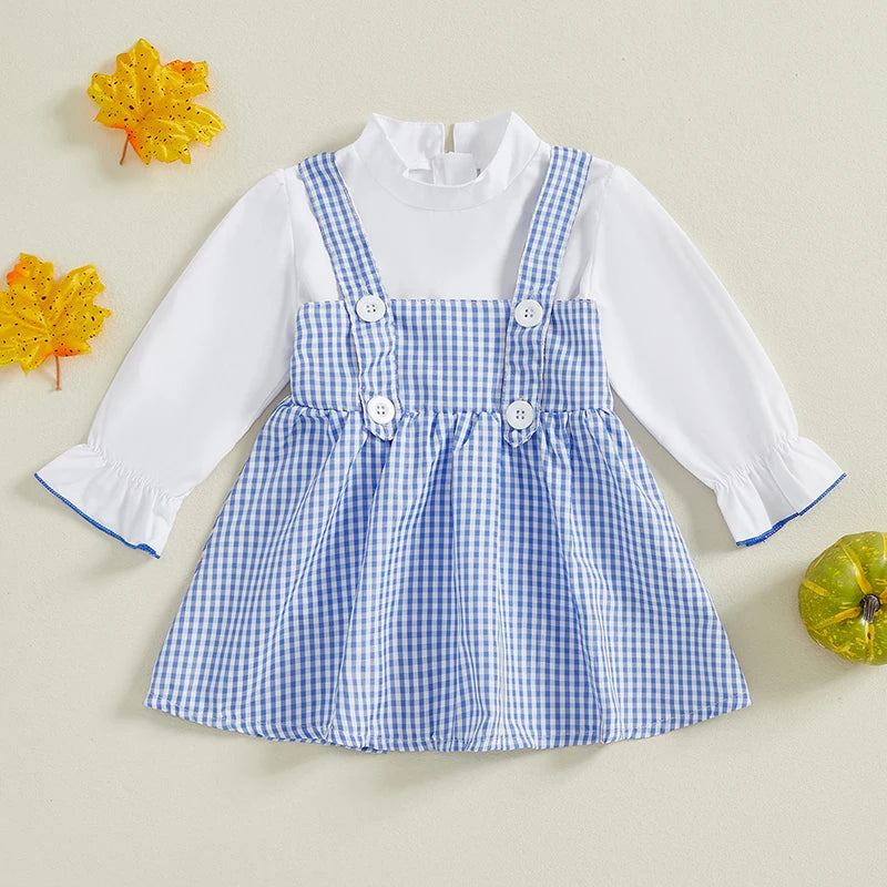Lioraitiin 1-6Y Kids Girls 2 Piece Outfit, Long Sleeve T-shirt with