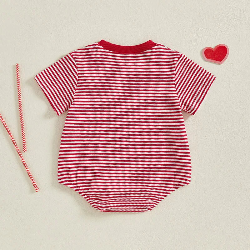 Lioraitiin Newborn Baby Girls Romper Lobster Stripe Pattern Short