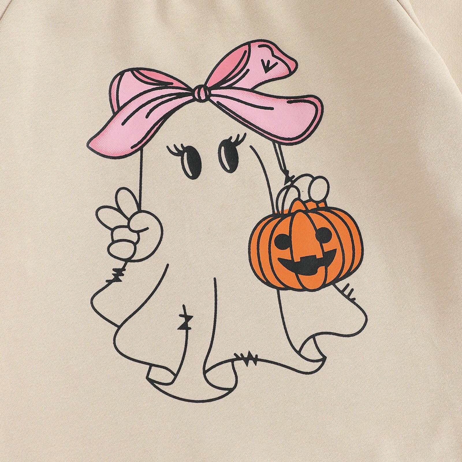 Lioraitiin Toddler Girls Halloween Sweatshirt Ghost Pumpkin Print