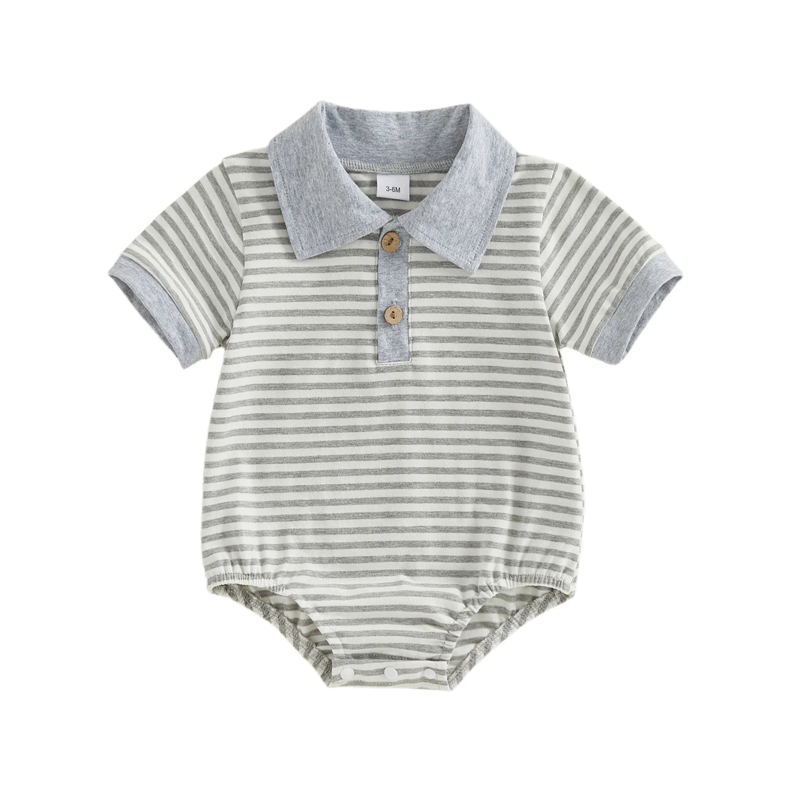 Lioraitiin Baby Boy Romper Fashionable Contrast Color Striped Short