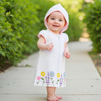 Lioraitiin Kid Girl Hooded Beach Coverup Floral Embroidery Loose Fit