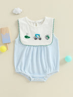 Lioraitiin Baby Boy Romper Sleeveless Crew Neck Striped Bodysuit for