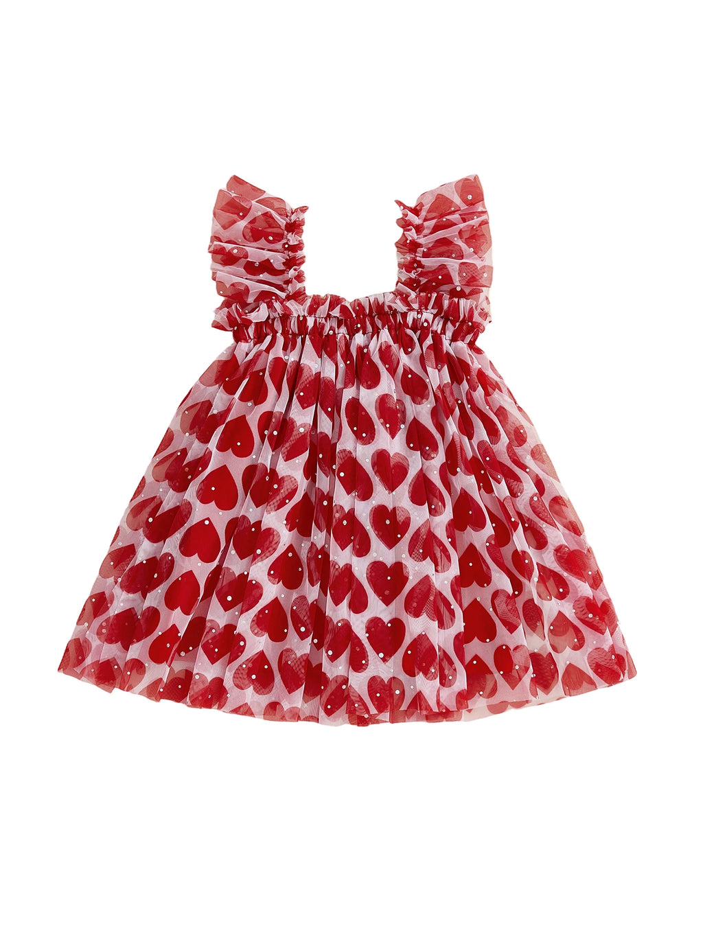 Lioraitiin Toddler Baby Girl Sleeveless Dress with Ruffled Straps Red