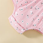 Lioraitiin Newborn Baby Ribbed Jumpsuit Baby Girls Sleeveless Flower