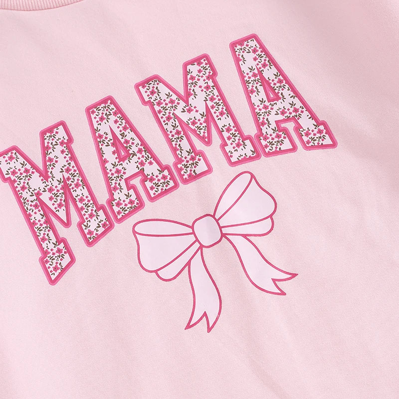 Family Matching Sweatshirt Parent-child Long Sleeve Crewneck Letter