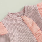 Lioraitiin Baby Girls Outfit, Long Sleeve Crew Neck Frills Zipped