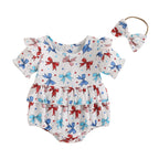 Lioraitiin Baby Girl 4th of July Outfit Love Heart Star Pattern