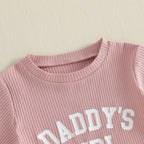 2Pcs Toddler Baby Girls Outfits Short Sleeve Crew Neck Letters Print