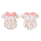 Lioraitiin Baby Girls Rompers Easter Rabbit Easter Eggs Print Doll