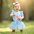 Lioraitiin Baby Girl Easter Outfit Rabbit Letter Print Crew Neck