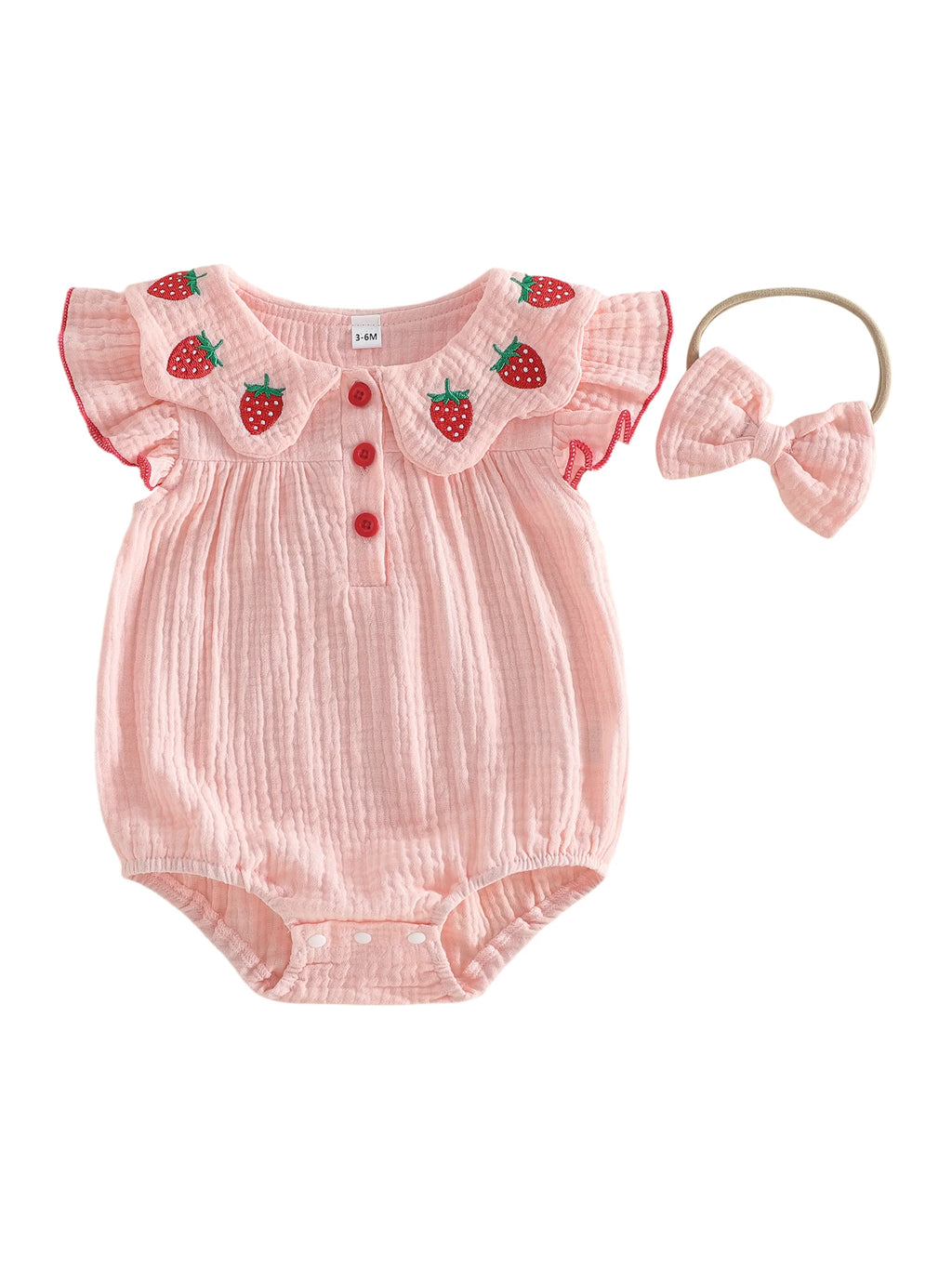 Baby Girls 2 Piece Outfits Adorable Strawberry Embroidery Flying