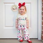 Lioraitiin Baby Girls Outfit Golf Print Short Sleeves Romper and