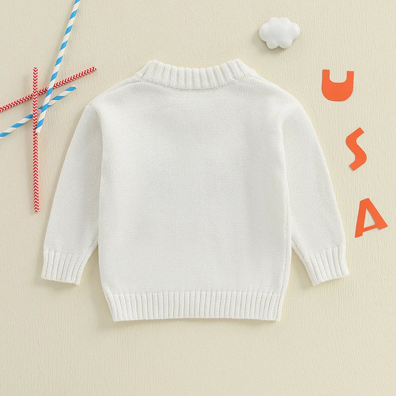 Lioraitiin Kids Baby Girls Boys 4th of July Sweater US Flag Pattern