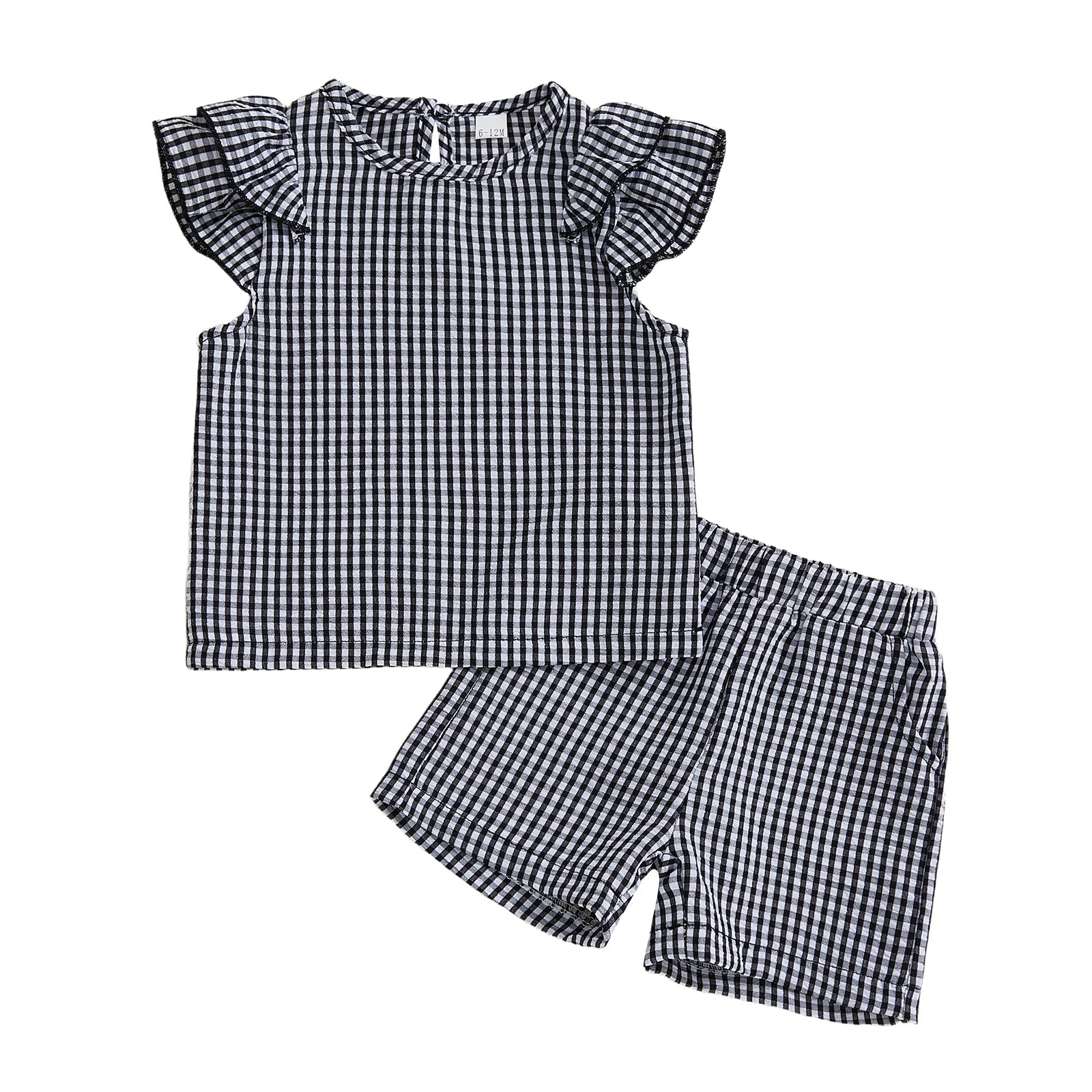 Lioraitiin Toddler Baby Girls Plaid Outfit Fashionable Cute Flying