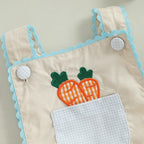 Lioraitiin 0-18M Baby Boys Girls Easter Romper Overalls Rabbit Carrot
