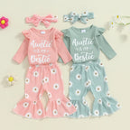 Lioraitiin 0-18M Baby Girls Outfits Letter Print Long Sleeve Romper