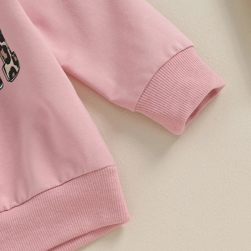 Lioraitiin 0-3Y Newborn Baby Girls Set Letter & Leopard Print Long