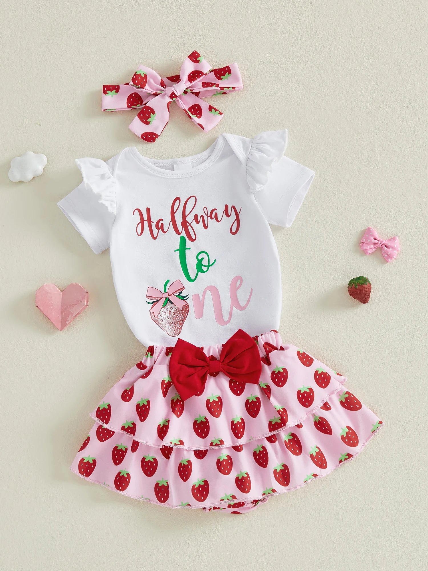 Lioraitiin Baby Girls Shorts Set Short Sleeve Letters Print Romper