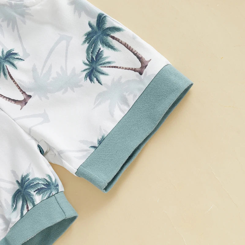 Lioraitiin Toddler Baby Boy Shorts Set Seashell/Tree Tank Tops