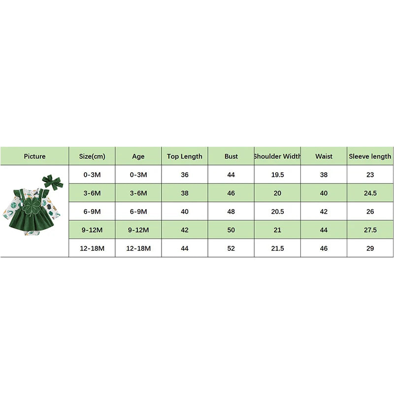 Lioraitiin Newborn Baby Girl St. Patrick's Day Outfit Long Sleeve