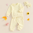Lioraitiin Toddler Girl Outfit Daisy Embroidery Long Sleeve