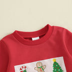 Toddler Baby Girls Boys Christmas Outfits Santa Claus Candy Print
