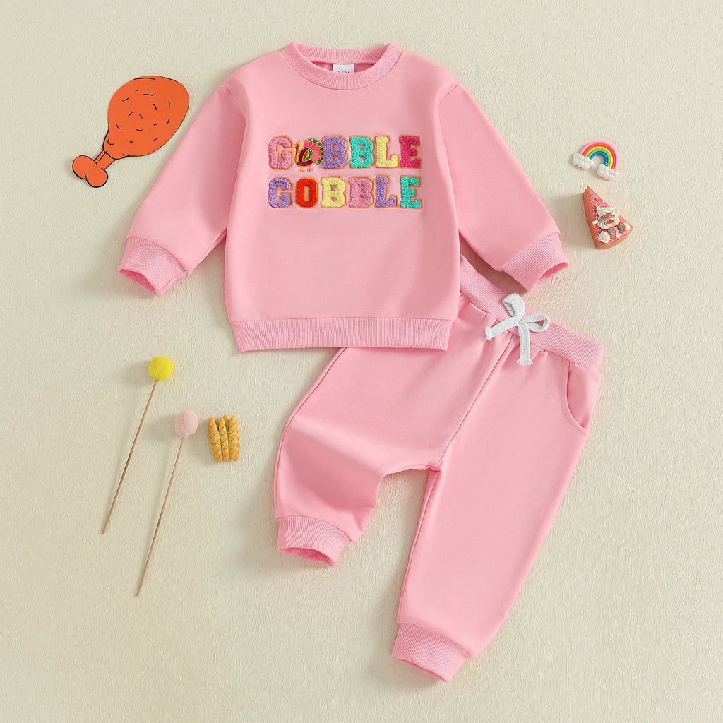 Lioraitiin Toddler Baby Girl 2Pcs Thanksgiving Outfits Long Sleeve