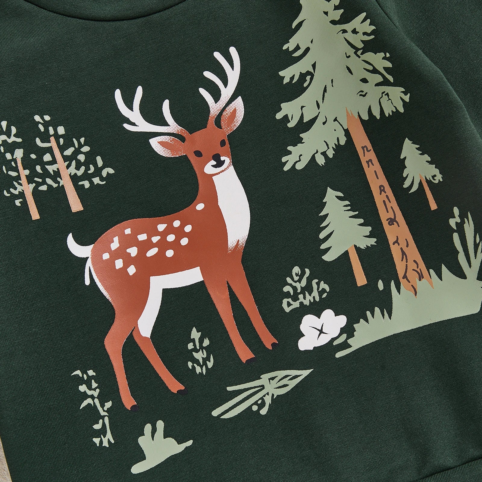 Lioraitiin Toddler Boy Christmas Reindeer Tree Print Long Sleeve