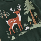 Lioraitiin Toddler Boy Christmas Reindeer Tree Print Long Sleeve
