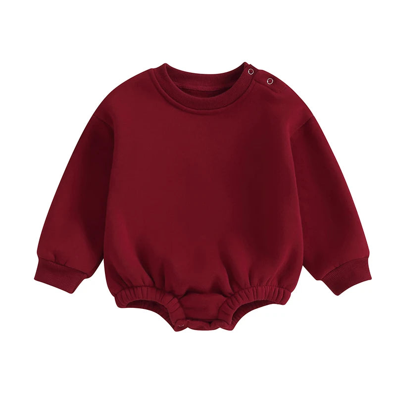 Lioraitiin 0-18M Newborn Baby Boy Girl Outfits Fleece Solid Color