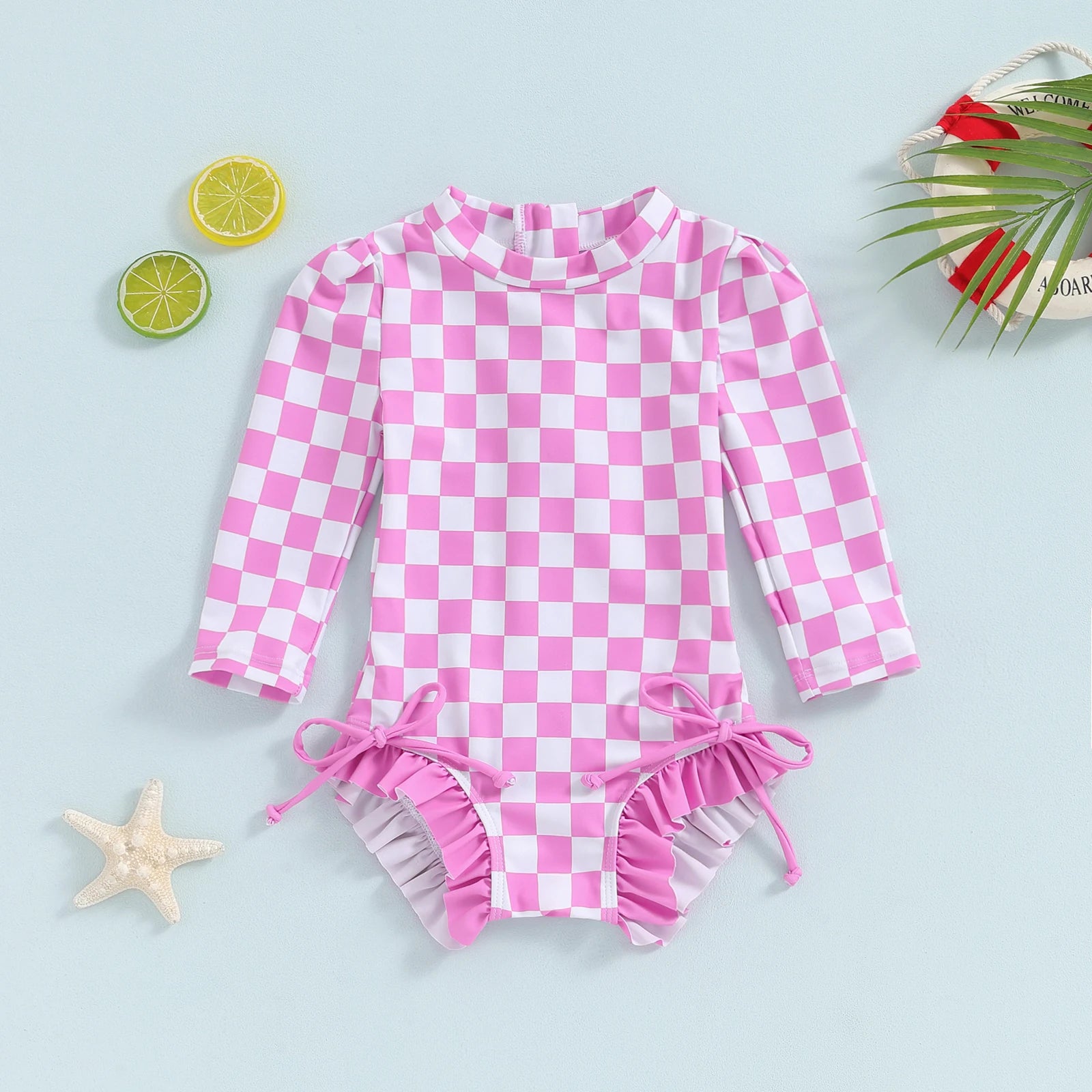 Lioraitiin Newborn Girls Bikini Beach Swimwear Long Sleeve