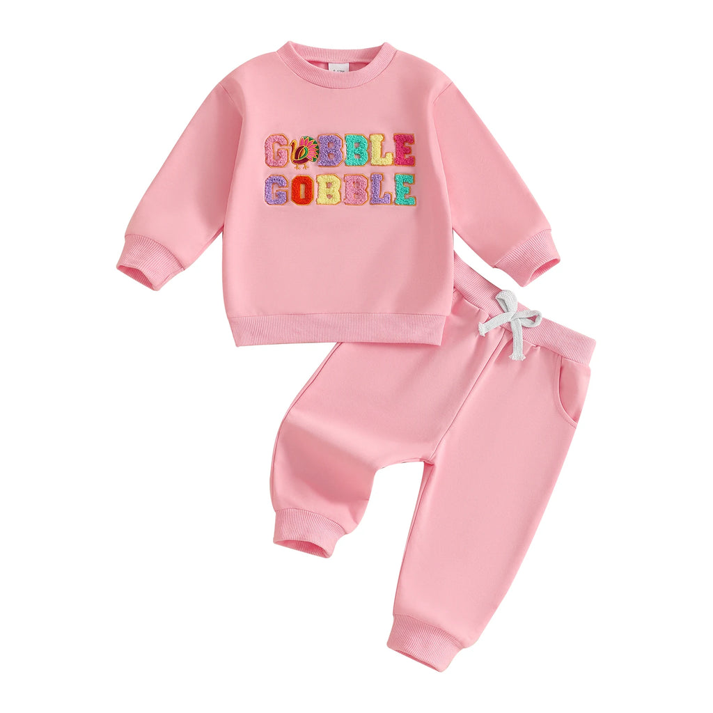 Lioraitiin Toddler Baby Girl 2Pcs Thanksgiving Outfits Long Sleeve