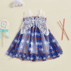 Toddler Girls Fourth of July Cami Dress Sleeveless Stars Print Wing