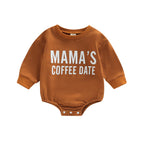 Lioraitiin 0-12M Infant Baby Boy Girl Bodysuit Letter MAMA's Coffee