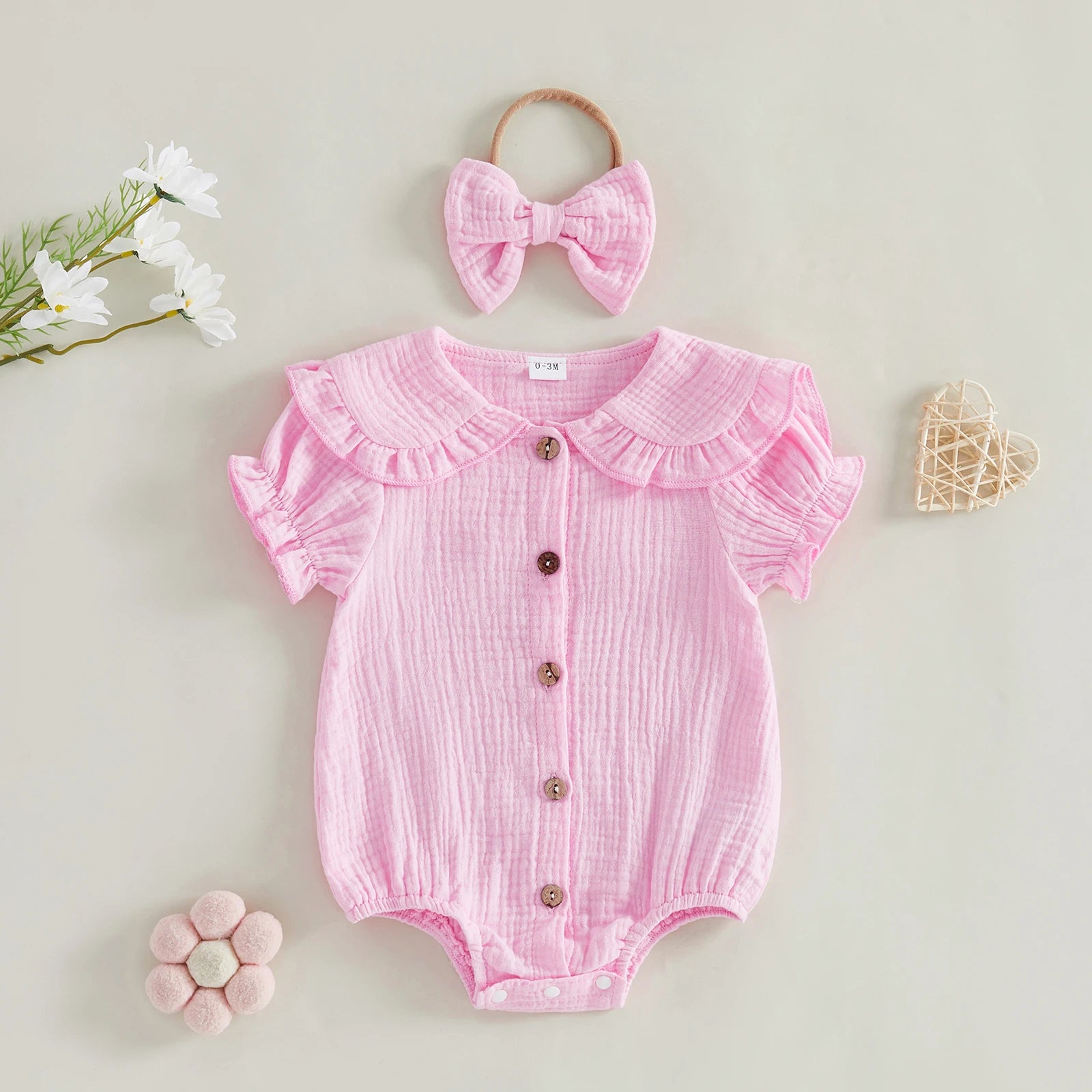 Lioraitiin Baby Girls 2 Piece Outfits Adorable Solid Color Short