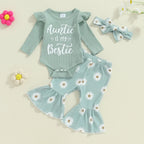 Lioraitiin 0-18M Baby Girls Outfits Letter Print Long Sleeve Romper