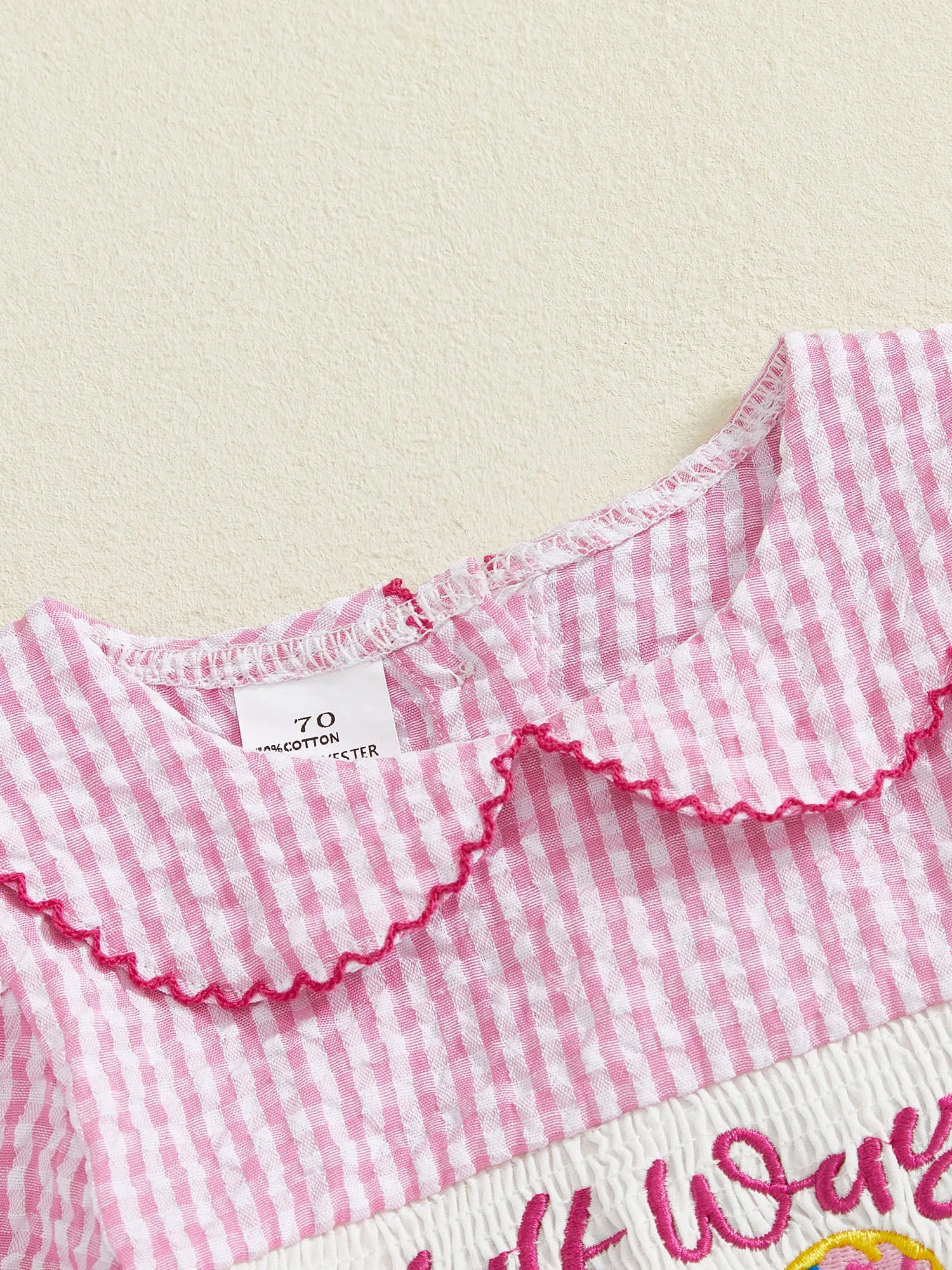 Lioraitiin Baby Girls Birthday Romper Plaid Print Letter Donut