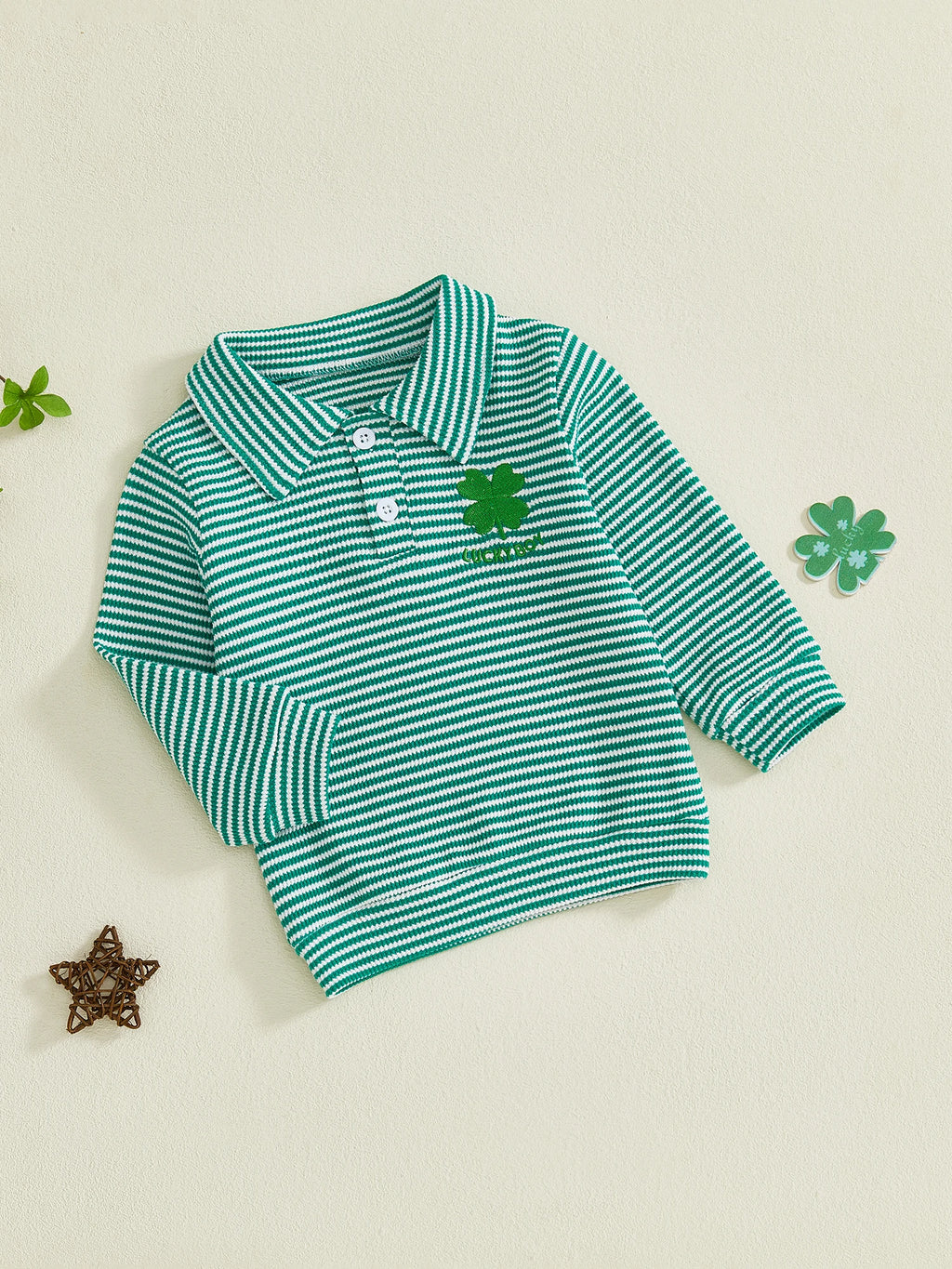 Lioraitiin Toddler Little Boy Irish Sweatshirt Striped Clover Letter