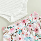 Lioraitiin 0-18M Infant Baby Girls Shorts Set Sleeveless Romper