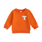 Toddler Baby Girl Boys Sweatshirt Letter Embroidery Round Neck Long