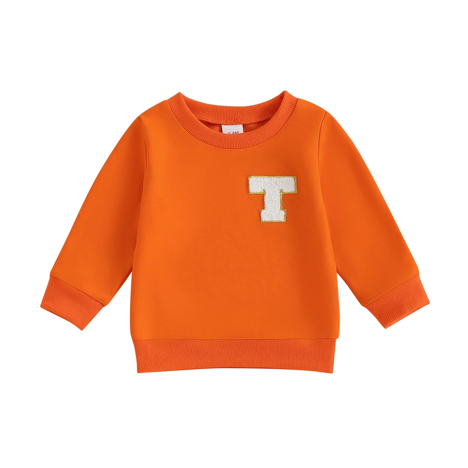 Toddler Baby Girl Boys Sweatshirt Letter Embroidery Round Neck Long