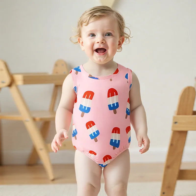 Lioraitiin Newborn Baby Boys Fourth of July Romper for Girls Cute